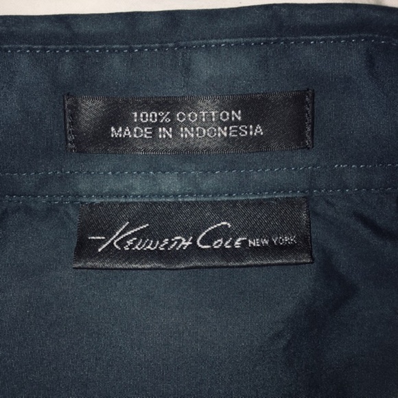 EUC Kenneth Cole New York Men's Dark Green Dress Shirt - Small - Picture 4 of 12